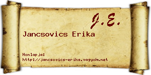 Jancsovics Erika névjegykártya